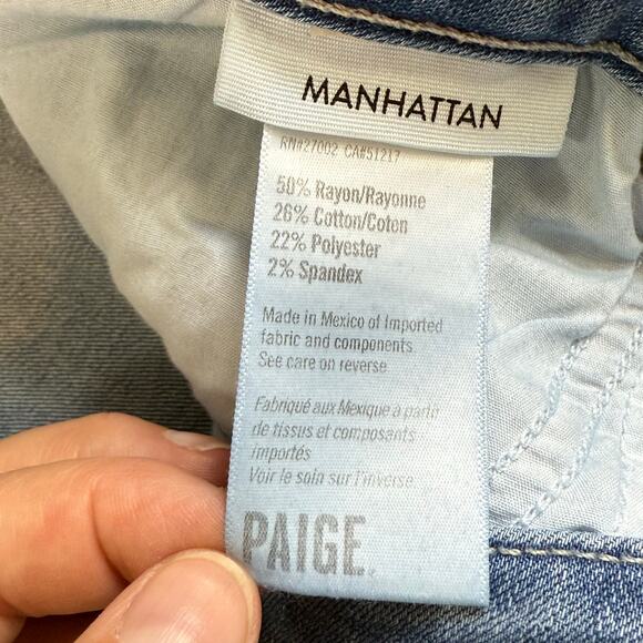 Paige Manhattan Gladys Bootcut Jeans Size 31 Light Wash Stretch Denim Western - Picture 9 of 16